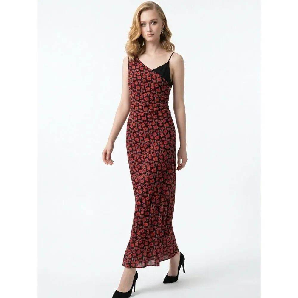 MISTY MYNX | Asymmetrical Dual Layer Maxi Dress